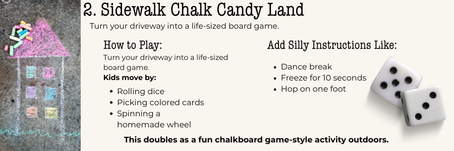Sidewalk chalk candy land game
