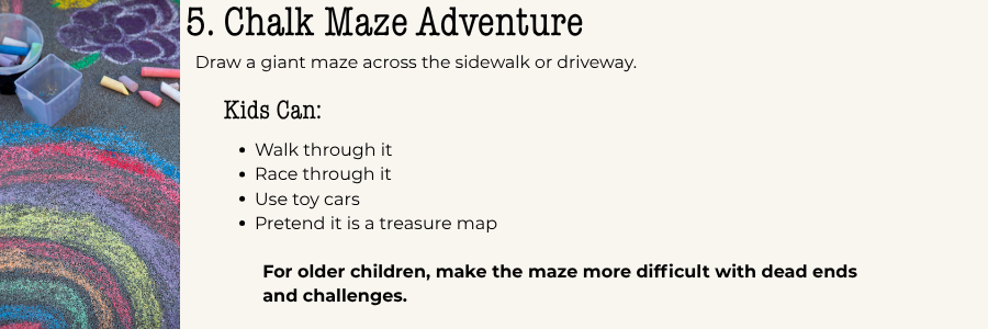 Sidewalk chalk games maze adventure
