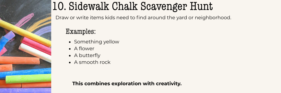sidewalk chalk scavenger hunt games